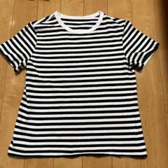 GU ボーダーＴシャツ 黒、白　Ｌサイズ
