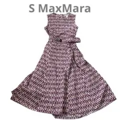 値下げ MAX&Co. ロングワンピース 襟付き フリル 36 幾何学 - メルカリ