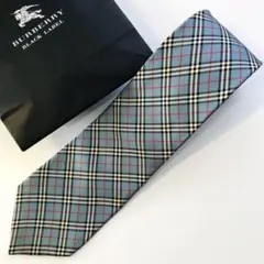 バーバリーブラックレーベル ネクタイ ノヴァチェック柄 ブルー
