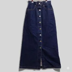 SLY JEANS フロントボタン デニムロングスカート スリット S