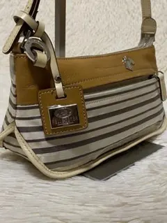 PELLE BORSAショルダーバッグ　クロスボディー　キャンバスレザー 美品