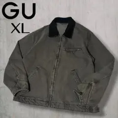 GU ウォッシュド コットンワークジャケット デトロイトジャケット グレー XL