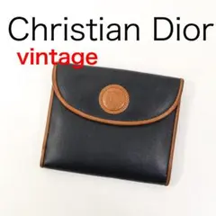 H6009P◾️ヴィンテージ クリスチャンディオール　二折りレザー財布　Y2K