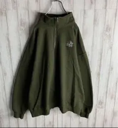 ハーフジップ スウェット ワンポイント刺繍 オーバーサイズ 希少 sa30
