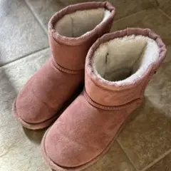 ピンク スエード調 キッズブーツ