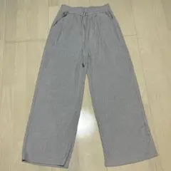 SHEIN ハイウエスト ストレッチ ワイドパンツ L カジュアル グレー 厚め