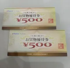 ヤマダ電機　株主優待　YAMADA HLDGS. お買物優待券 ¥500×2枚