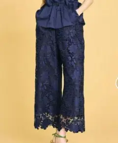 LANVIN en Bleu（ランバンオンブルー） ケミカルレース フレアパンツ