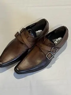 新品未使用 24.5cm Abbey Road ダブルモンク ブラウン