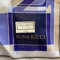 NINA RICCI 幾何学模様 シルクスカーフ