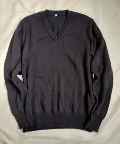 ダークネイビー Vネック 長袖ニット スクール　160cm