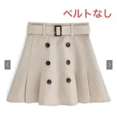 インパン裏地付きダブルボタンタックミニスカート　tu521