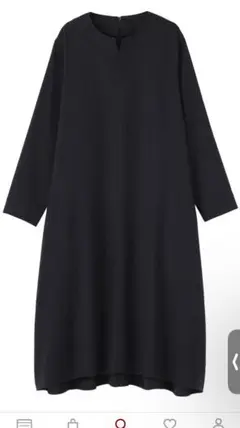 無印良品　起毛　長袖ワンピース　ダークネイビー　Mサイズ