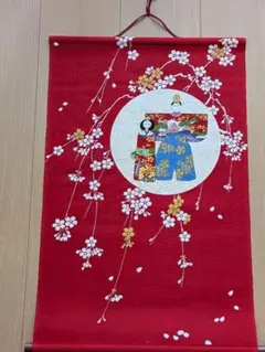 タペストリー　雛まつり　桜とお雛様