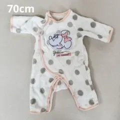 ミニーマウスロンパース 冬用　フリース素材　60cm 70cm