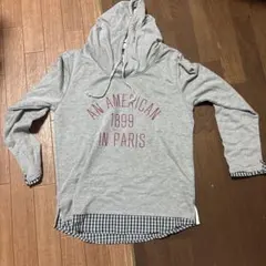 グレー フード付き パーカー