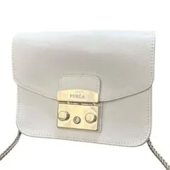 美品 フルラ FURLA チェーン ショルダーバッグ メトロポリス レザー
