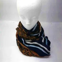 ★フェンディ FENDI ズッカ柄 シルクスカーフ ブラウン系 レディース