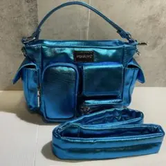 【未使用】ANNA SUI NYC　マルチポケットチビバッグ ブルー　完売カラー