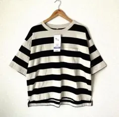 未使用　ボーダーTシャツ　綿　カットソーのサムネイル