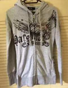 【新品未使用】グレー フロントジッパー パーカー