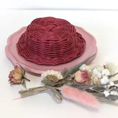 カンカン帽【レッド】10〜12cmぬい向け