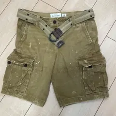 アバクロンビー&フィッチ ベルト付 ハーフカーゴパンツ