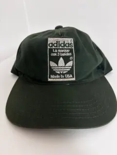 adidas キャップ 帽子 ダークグリーン デサント製