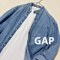 GAP ギャップ バンドカラー スタンドカラー デニムシャツ