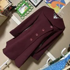 レトロ古着 HL ビッグカラー コート ヴィンテージ 古着 えんじ