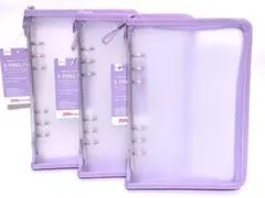 ダイソー A5 6リングファイル バインダー 内ポケット パープル シール帳