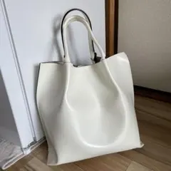 GIANNI CHIARINI ホワイト トートバッグ ポーチ付き