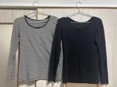 値下げしました！！極暖ヒートテックコットンUネック長袖Tシャツ 2枚セット S