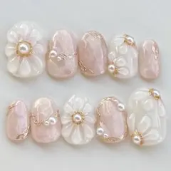 16 no.1 ぷっくりお花ピンクニュアンス