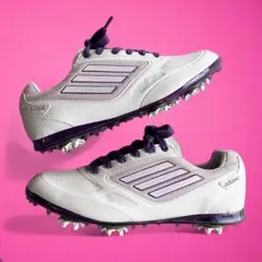adidas アディダス 23㎝ ゴルフシューズ ホワイト 靴ひも スパイク
