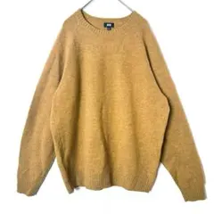 UNIQLO ユニクロ プレミアムラムクルーネックセーター XL 無地マスタード