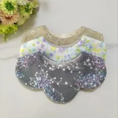 No.14-ベビー用スタイセット 3枚組 花びら360度スタイ ❬訳あり商品❭
