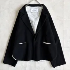 美品✨ Veritecoeur ウールカシミヤ混ショートジャケット 黒F 日本製