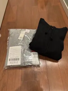 GU ヘビーウェイトフルジップパーカー　グレー&ブラック