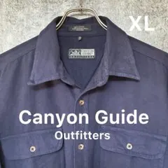✅Canyon Guide OutfittersシャモアクロスシャツXLネイビー