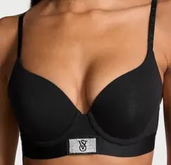 VICTORIA'S SECRET プッシュアップブラ! 32B 黒ｘロゴ