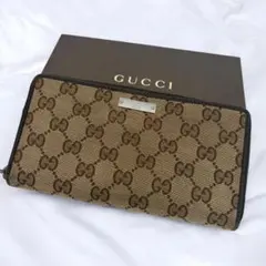 GUCCI 長財布 カレイド ラウンドファスナースプリーム PVC レザー 黒
