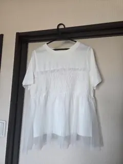ホワイト シャーリング チュール 半袖Tシャツのサムネイル
