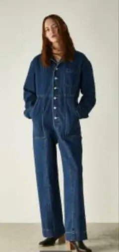 moussyデニムオールインワン長袖ver