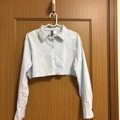 Ｈ&M ライトブルー クロップドシャツ Sサイズ