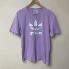 アディダス トレフォイル ビッグロゴ Tシャツ パープル　Lのサムネイル