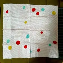 着物古布はぎれ カラフル水玉模様