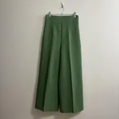 【ZARA】ザラ グリーン スラックス ガウチョ ワイドパンツ