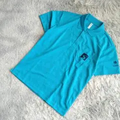 ターコイズ ポロシャツ 胸ポケット付き