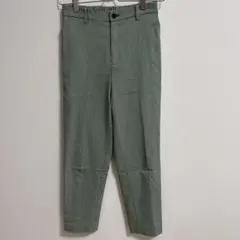 グローバルワーク　テーパードパンツ　ギンガムチェック　グリーン